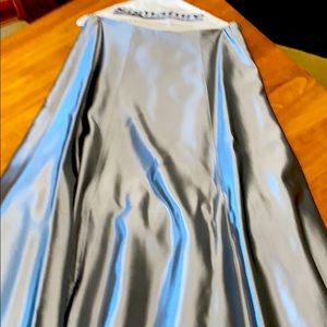 Long, full silver satin skirt